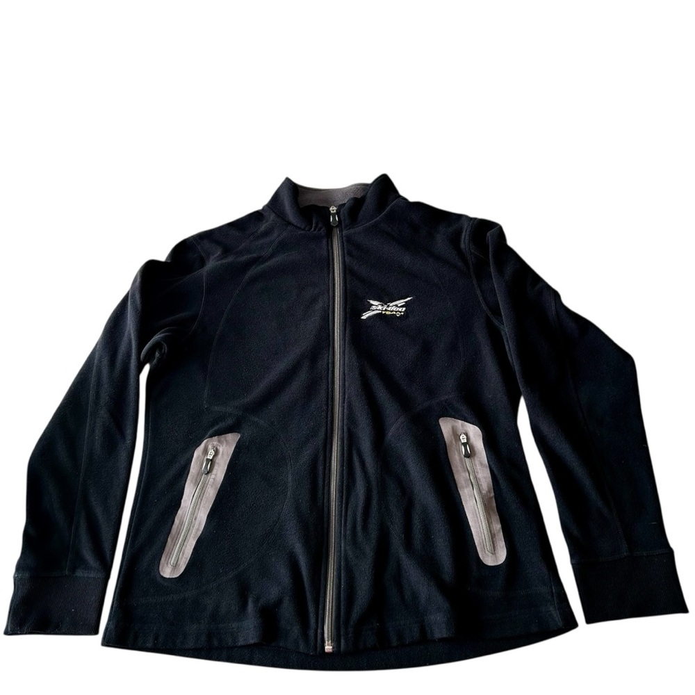 BRP Ski-Doo Team Women’s Fleece Zip-Up Jacket Black Sz Large Snowmobile Logo